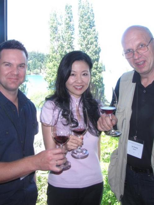 (From left) Dan Sims, of Melbourne's Pinot Unearthed, influential Hong Kong critic Jeannie Cho...