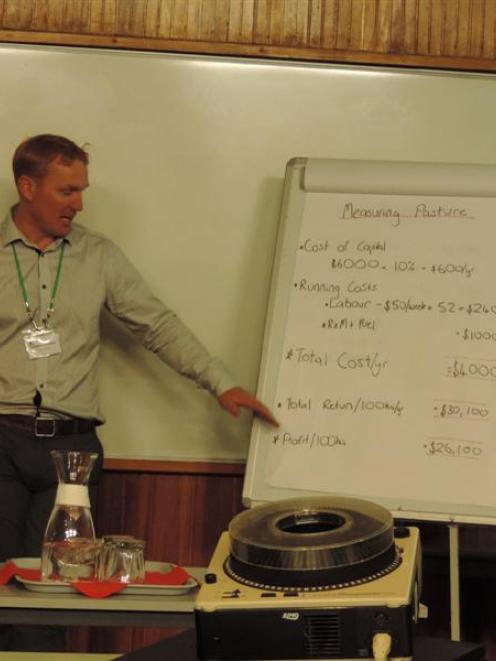 Hayden Lawrence explains how he has put technology to work on his Taranaki dairy farm. Photo by...