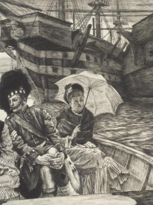 <i>Entre les deux mon coeur balance (How happy I could be with either),</i> 1877, by James Tissot...