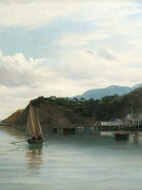 <i>Fish curing, Port Chalmers, 1889</i>, by John Gibb