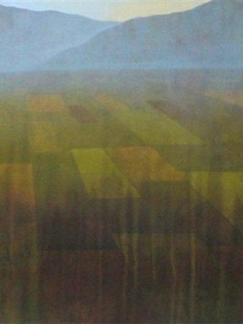 <i>Plains Study</i> (2011), a $1700 mixed media by Rachel Hirabayashi.