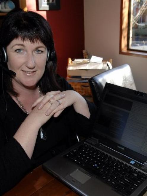 Otago Polytechnic School of Midwifery lecturer Kerry Adams prepares to log on to the Virtual...