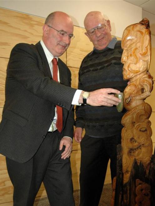 Prof David Baxter (left), dean of the University of Otago School of Physiotherapy, reaches out to...