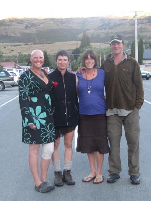 "Sheep wrangler" Naomi Taylor, film-maker Joanna Ibell and Paradise farmers Rachel Bennett and...