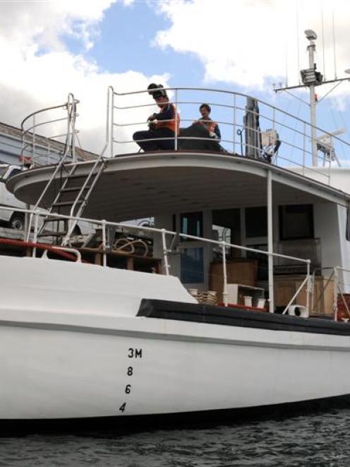 'Tiakina', the boat formerly owned by convicted fraud Michael Swann, which is being refitted as a...