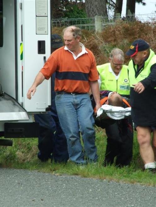 A 24-year-old motorcyclist received moderate chest injuries after he crashed into a ditch near...