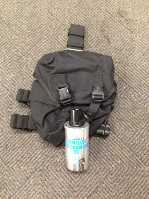 A bag and canister similar to those mislaid by police. Supplied photo.