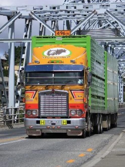 A truck crosses the Alexandra bridge, which will be strengthened in the coming months so it can...