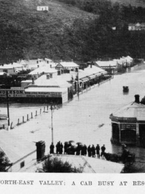 A cab  busy at rescue work at Selwyn, North-East Valley, during the flood on December 24. - Otago...