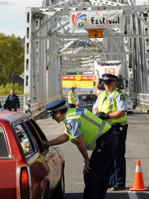 A carload  of  youths is pulled over at a police alcohol checkpoint in Alexandra during the 2008...
