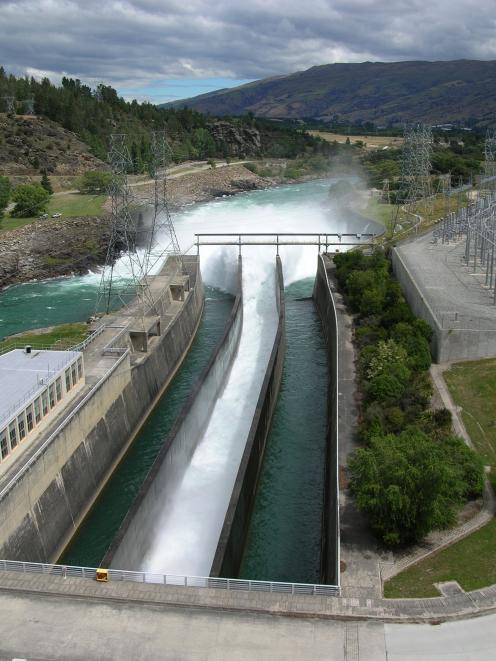 A controlled spill from Contact Energy's Roxburgh hydro dam into the Clutha River last year....