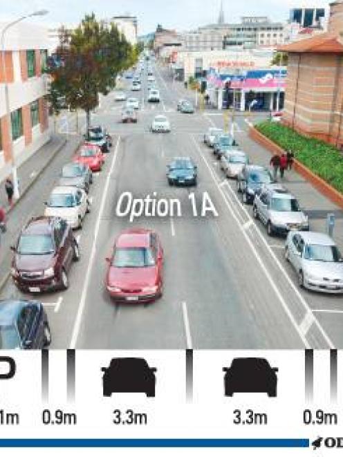 A corrected graphic of a new option, known as Option 1A, for a new separated cycle lane in...
