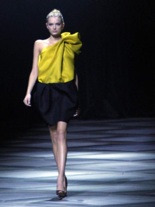 A creation by Israeli fashion designer Alber Elbaz for Lanvin fashion house during his spring...