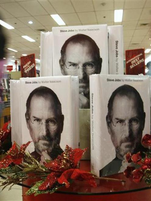 A display of the biography of Steve Jobs. REUTERS/Cheryl Ravelo