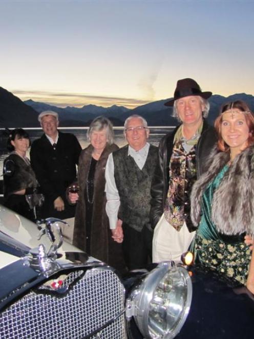 A group of Gatsby  fans in Wanaka getting ready to view the film last night are (from left) Nikki...