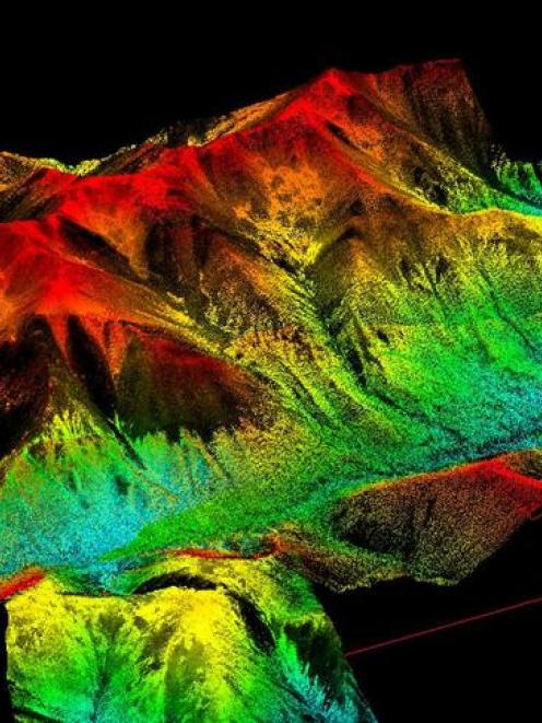 A model of the terrain of Porter Heights skifield, near Christchurch, as captured by the highly...