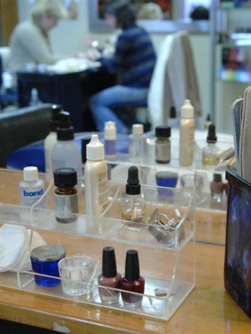 A nail technician's work station at Xchange Design Studio in Dunedin. Photo by Linda Robertson.