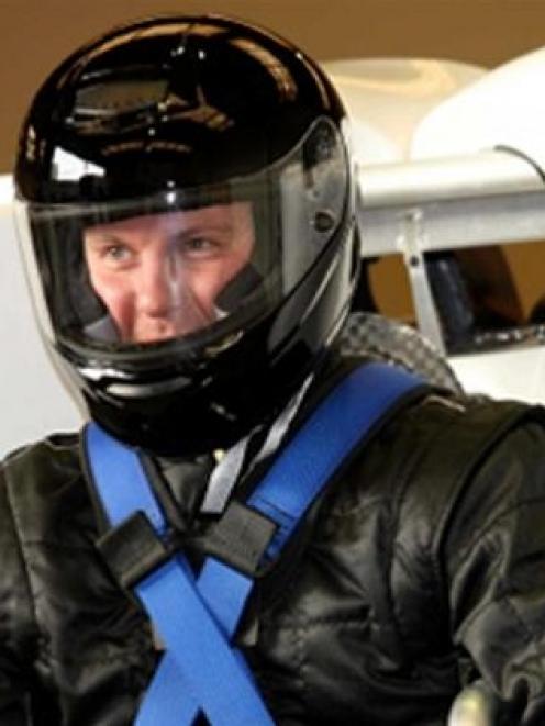 A pilot tries out the "jetpack" to be launched at the annual Oshkosh air show in the United...