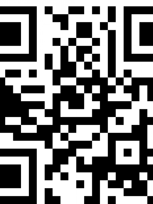 A QR barcode, which leads to the google.com site.