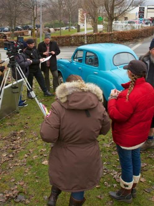 A Queenstown film crew at work in Arrowtown last winter on a national television commercial for...