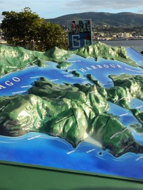 A restored historic topographical map of Otago Peninsula  was unveiled by Dunedin Mayor Dave Cull...