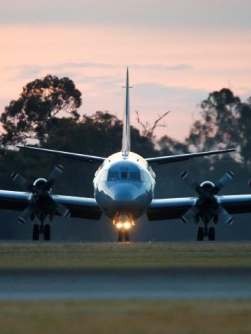 A Royal New Zealand Air Force P-3K2 Orion aircraft lands at the RAAF Base Pearce near Perth...