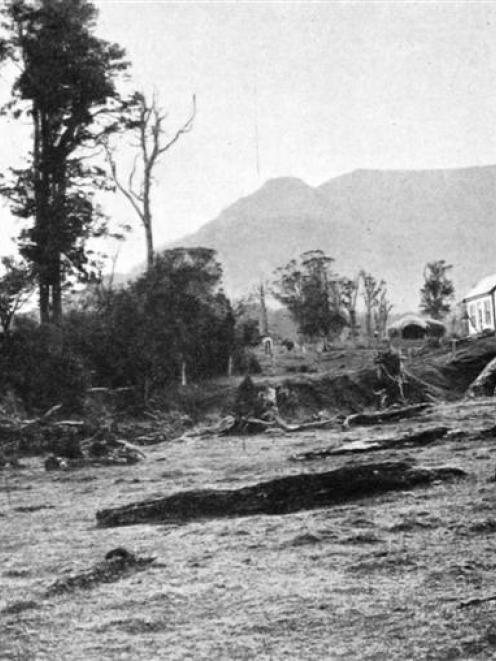 A scene in the Tahakopa Valley, showing Sugar Loaf Hill in the distance. - Otago Witness, 24.6...