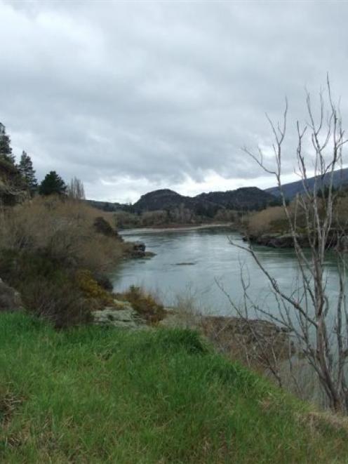 A section of the Clutha River downstream from Roxburgh, near the area where a digger working on...