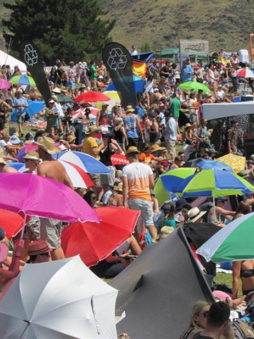 A section of the crowd jostle for position at the  Rippon Music Festival in Wanaka last February....