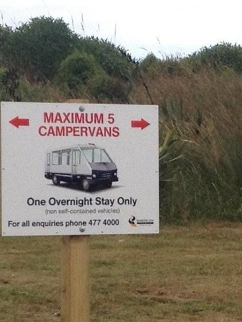 A sign at Ocean View Recreation Reserve. Photo by ODT.