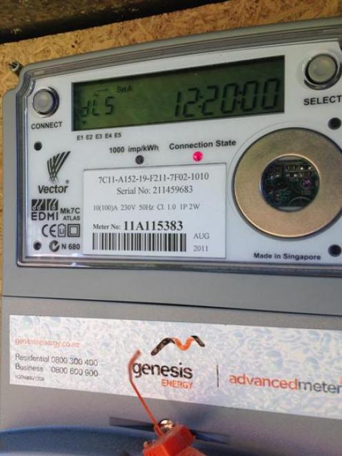 A smart meter in a Dunedin home.