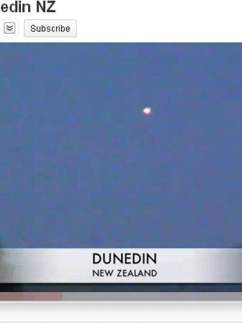 A still from a YouTube clip of what is claimed to be an unidentified flying object taken from a...