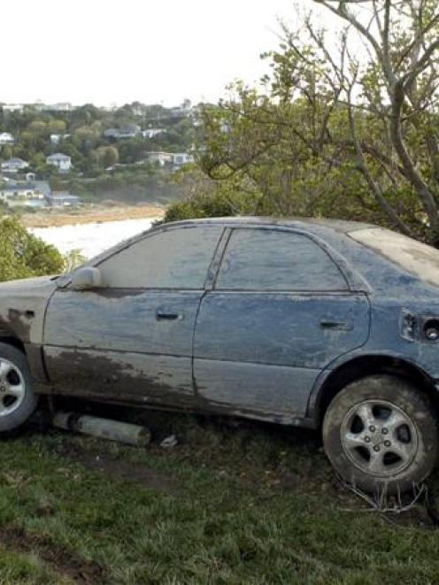 A stolen Lexus car, abandonded at the Brighton Domain after being used to vandalise the domain....