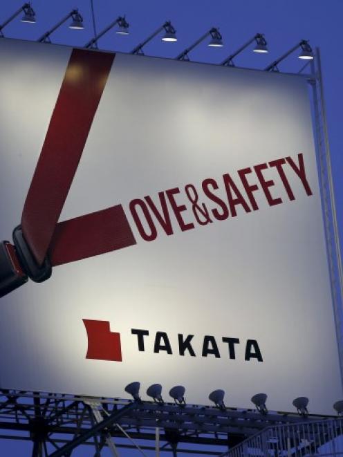 A Takata Corp billboard advertisement in Tokyo. Photo Reuters