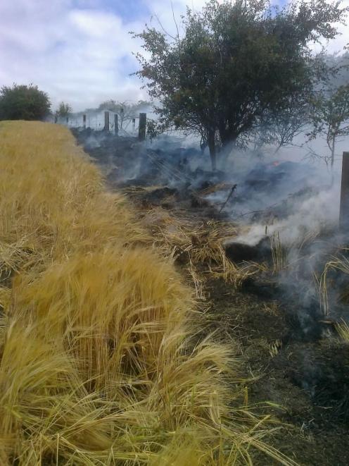 A track-side fire near Totara on January 24, believed to have been caused by a  steam train....