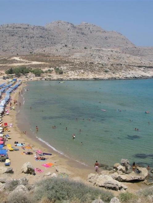 A typical Rhodes beach. Photo by Jeff Kavanagh.