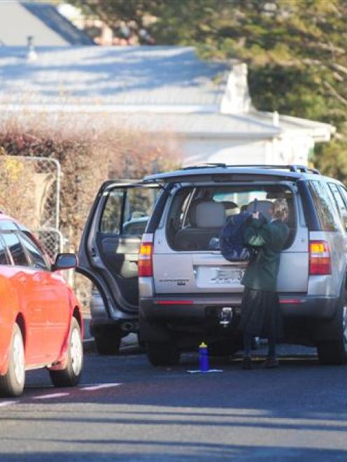 A vehicle parks on the carriageway of Tyne St near Columba College yesterday afternoon. Photo by...