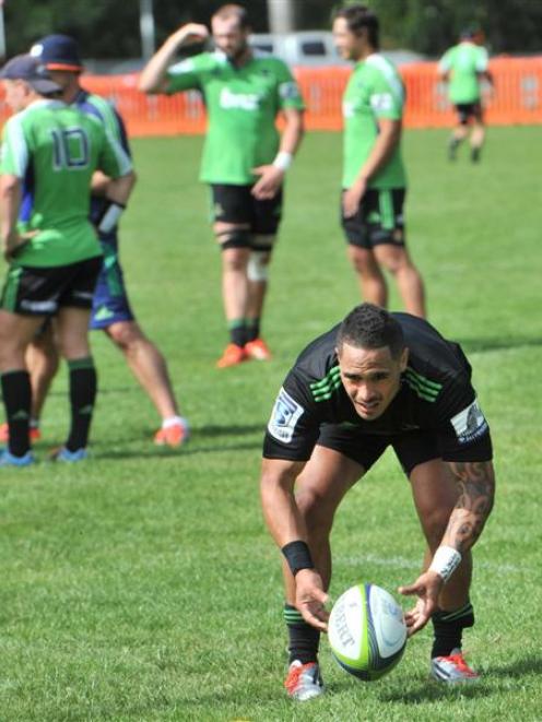 Aaron Smith at Highlanders training at Logan Park. Photo by Linda Robertson.