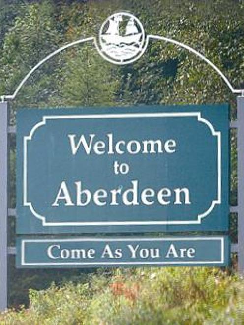 Aberdeen's 'Come as you are' welcome sign. Photo Wikimedia
