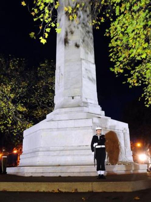 About 3000 people converged on Queens Gardens in Dunedin for the annual dawn service at the...