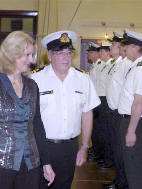 Act New Zealand deputy leader and Associate Minister of Defence Heather Roy inspects members of...