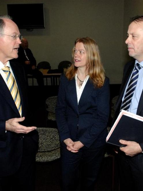Act New Zealand leader Don Brash (left) with list MP Hilary Calvert and Clutha-Southland...
