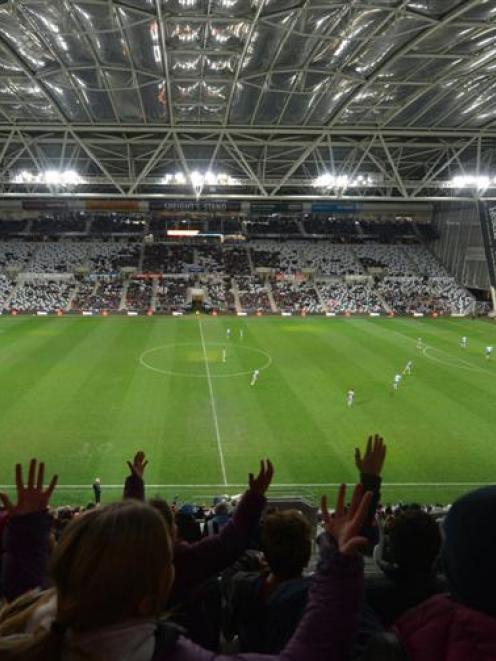 Action at Forsyth Barr Stadium during the Newcastle United against Sydney FC Football match  on...
