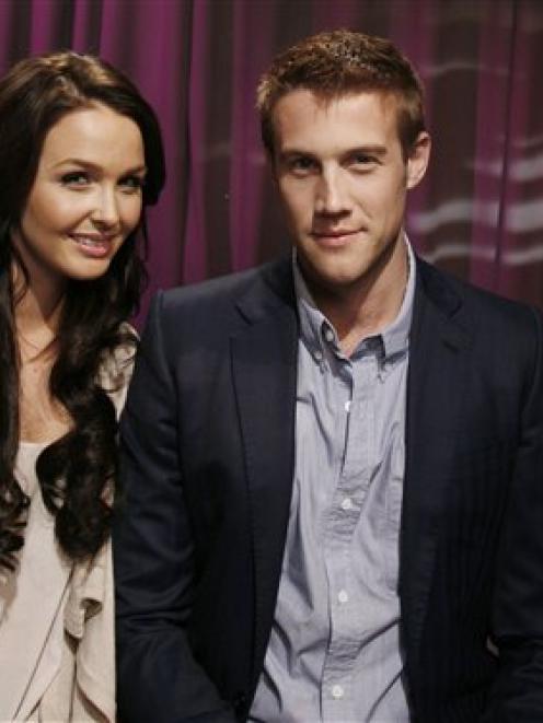 Actors Nico Evers-Swindell (right) and Camilla Luddington star in the TV film "William & Kate",...