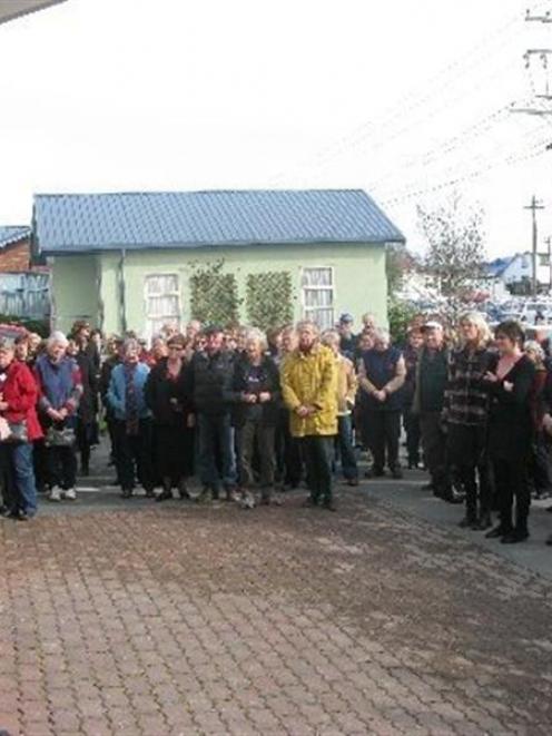 Addressing some of the more than 300 people who gathered in Balclutha yesterday to show their...