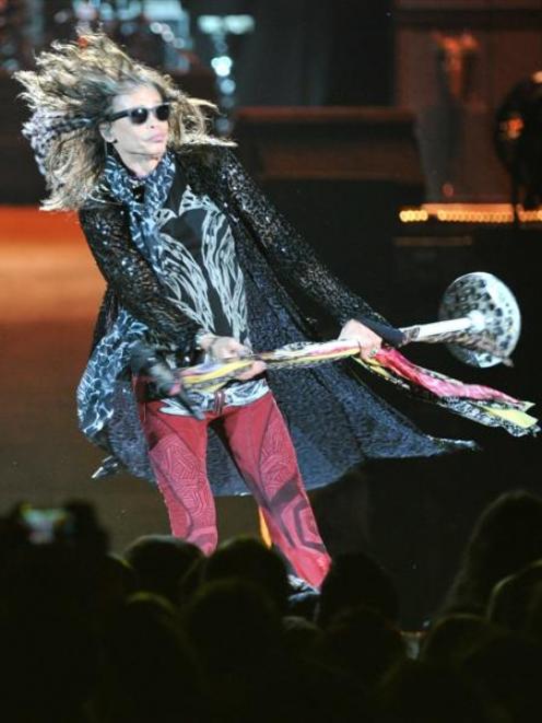 Aerosmith performing at the Forsyth Barr Stadium. Photo by ODT.