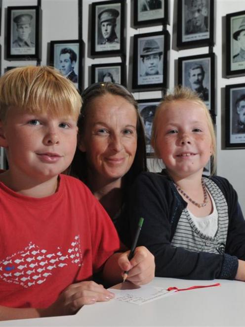 Aimee Baird and her children, Ryan (10)  and Breana (7), of Milton, at  Toitu Otago Settlers...