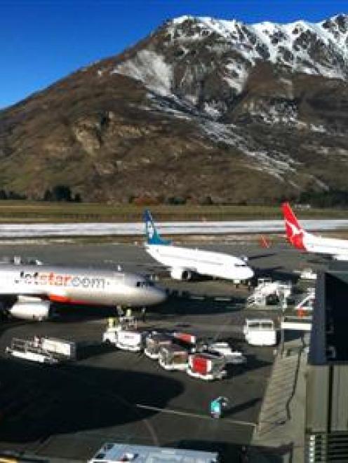 Aircraft parked at busy Queenstown Airport. Photo supplied.