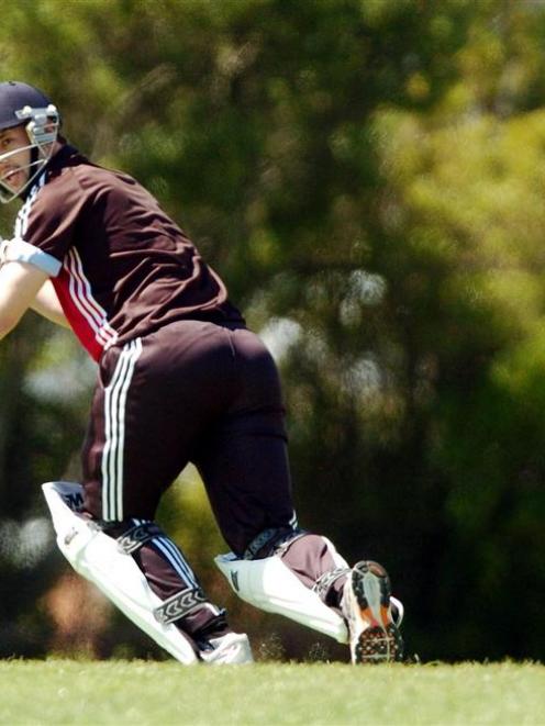 Albion batsman PJ Cairns sets off for a quick single during a one-day match against Carisbrook...