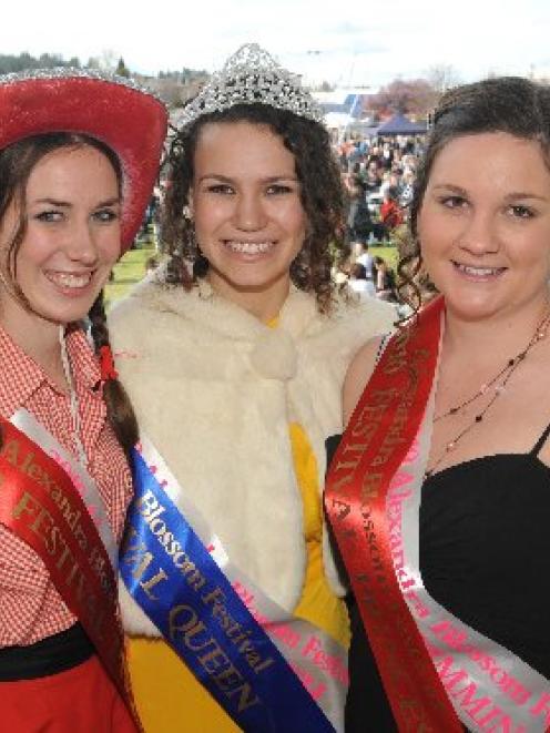 Alexandra festival princesses are (from left) Jess Ward (18), winner Rosie Whiting (18) and...